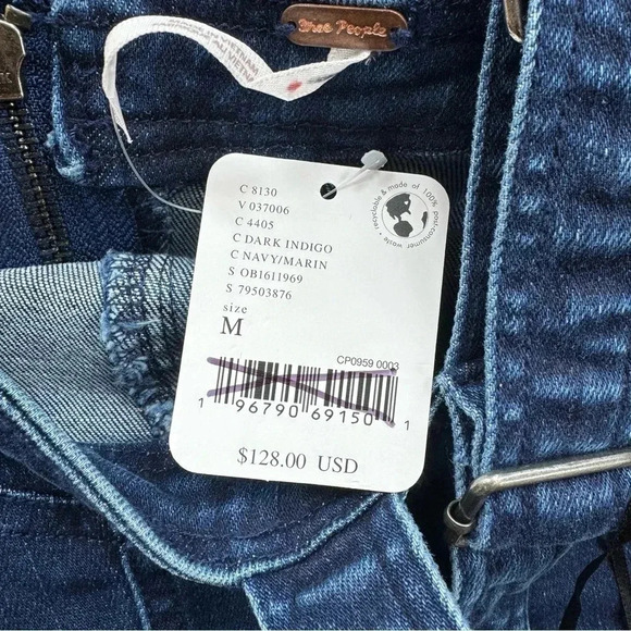 NWT Free People Margot Denim Mini Short Jean Dark Wash Blue Dress Revolve Medium - Picture 6 of 17